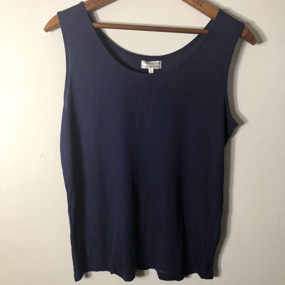 Purple 100% silk tank top size L